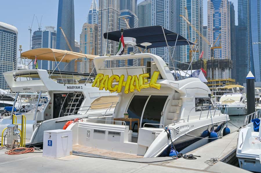 2 Hour Birthday Celebration on a Yacht in Dubai - Birthday Touches: Cake, Decorations, and a Music System That Lets You Set the Mood