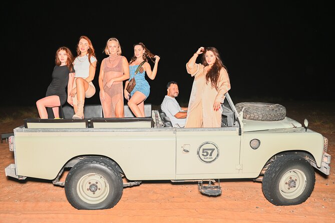 57 Night Desert Safari - The night drive in classic open-top Land Rovers