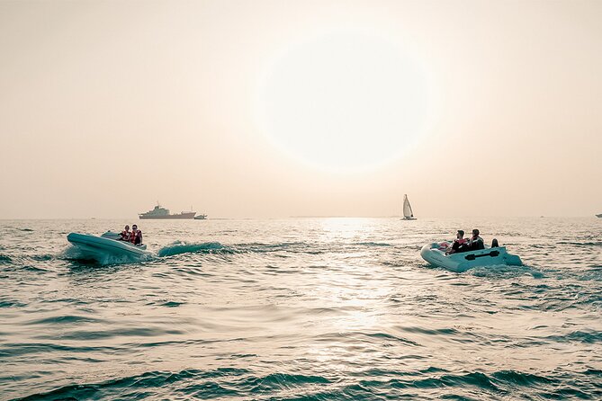 60 min Amazing Dubai Self-Drive Boat Tour - Palm Jumeirah from the water: monorail bridge, villas, and lagoon views