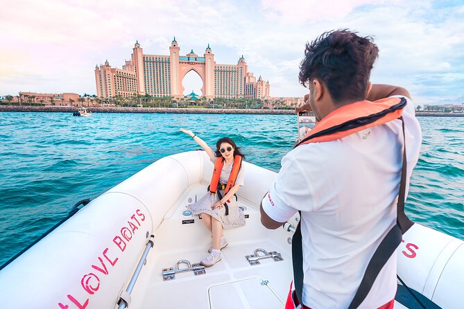 90 Mins Speedboat Tour Dubai Marina JBR Atlantis and Burj Al Arab - Burj Al Arab From the Water: Artificial Island, Private Bridge, Big-Name Drama