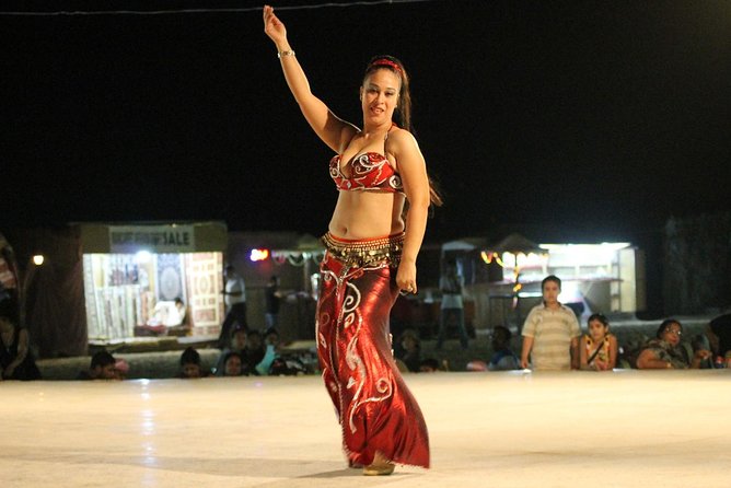 Abu Dhabi Desert Safari 4x4, BBQ Dinner, Camel Ride - Belly Dance, Tanura, Fire Show, and Short Stargazing Time