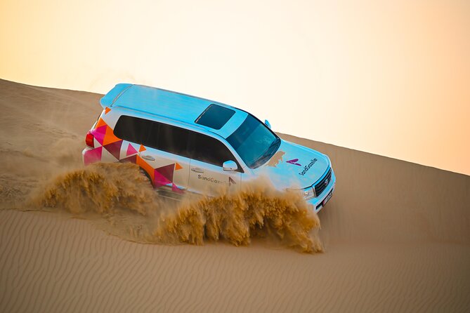 Abu Dhabi Evening Desert Safari - Private car Dune bashing & BBQ - From Abu Dhabi pickup to the first desert views