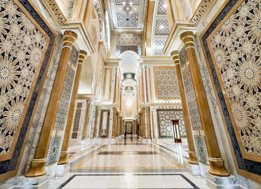 Abu Dhabi: Inside Qasr Al Watan Walking Tour - Inside the Great Hall: Dome, Mosaics, Gold Accents, and Chandeliers