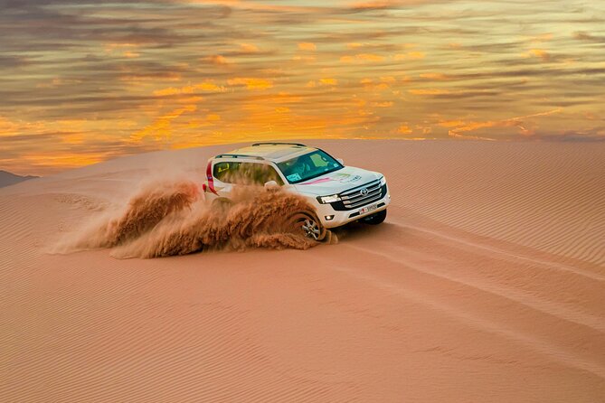 Abu Dhabi Morning Desert Safari: 4x4 Dune Bashing, Camel Ride and Sandboarding - From hotel pickup to Al Khatim Desert, here’s the flow