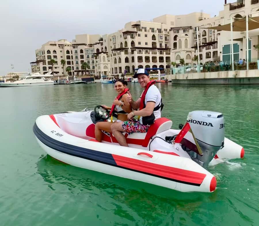 Abu Dhabi: Yas Island Self-Driving Guided Speedboat Tour - Al Raha Creek canal and tower lineup: a mini Venice view