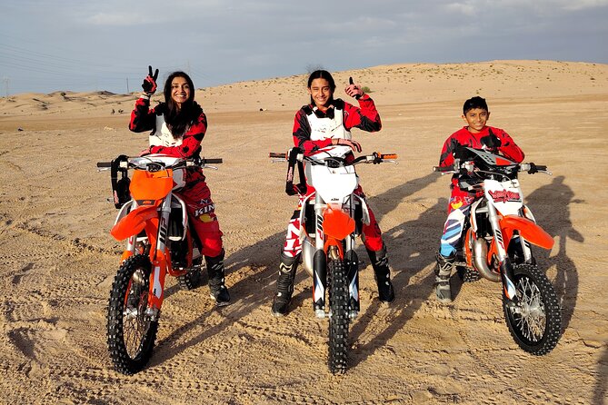 Adult Desert Motorbike Training in Dubai - The 2-hour flow: gear-up, flat-ground drills, then dune riding