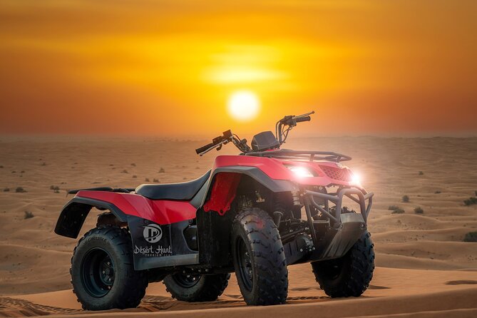 AEON 200/400CC Single seater Quad Bike self drive to open desert - Timing Matters in Dubai: Sunset Late Evening vs Cooler Morning