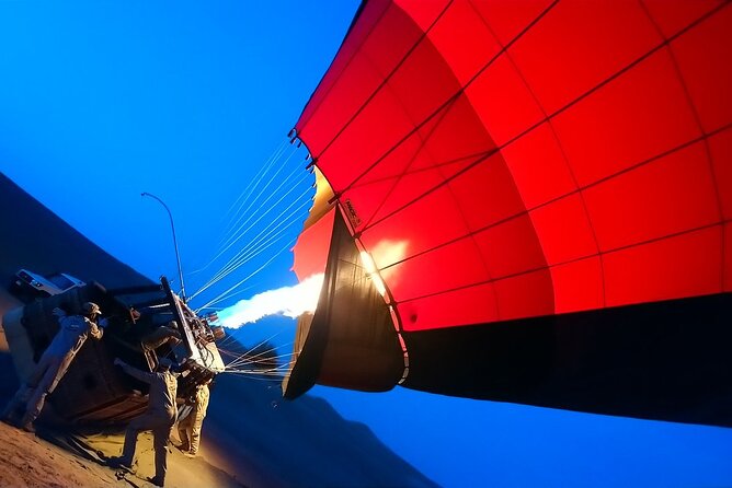 Amazing Hot Air Balloon With Beautiful Desert Sunrise View - Soaring Over Dubai Desert and the Hajar Mountains at Sunrise