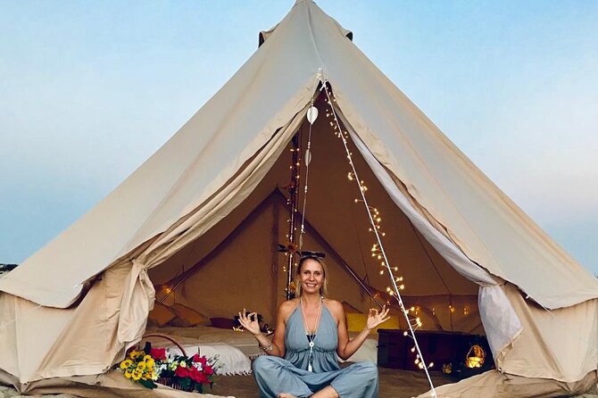 Arabian Glamping Adventure in Desert - The BBQ dinner on coals, mezze, and campfire tea
