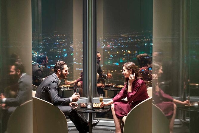 At the top burj khalifa dubai ticket with cafe treat - Café treat included: teas, coffees, canapes, and a drink option