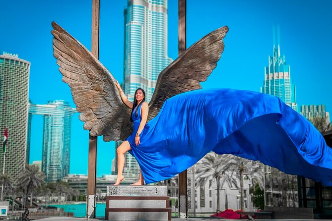 Burj Khalifa Flying Dress Instagram Videography Shoot - The flying dress: colors, style, and comfort in Dubai heat