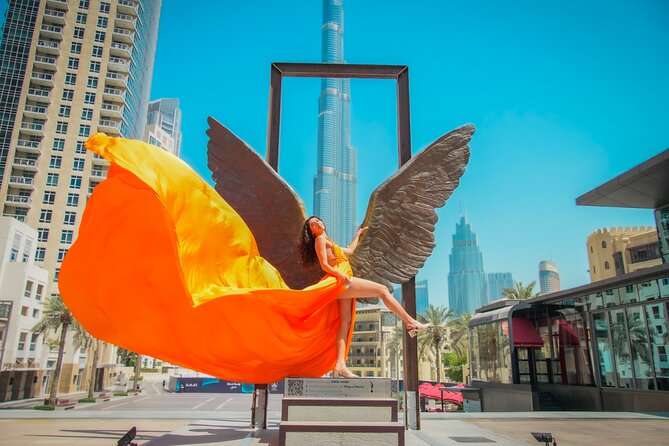 Burj Khalifa Flying Dress Instagram Videography Shoot - Where the shoot starts: Wings of Mexico to Burj Lake