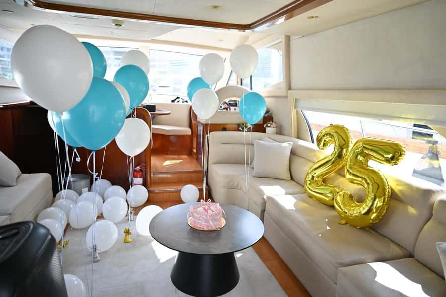 Celebrate Your Birthday in Style on luxury Yacht in Dubai - Birthday setup onboard: themes, decorations, and the cake