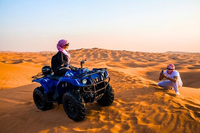 Desert Safari Dubai 30 Mins Quad Bike, Sand Board, Camel Ride BBQ - A 3:00 pm Pickup That Turns Into a Full Desert Afternoon