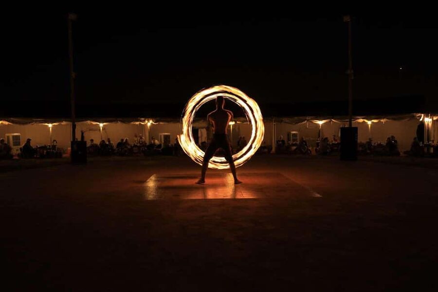 Desert Safari Dubai with Camel Ride, Sandboarding & Dinner - Al Aweer Camp Dinner, Henna, Costumes, and Live Shows