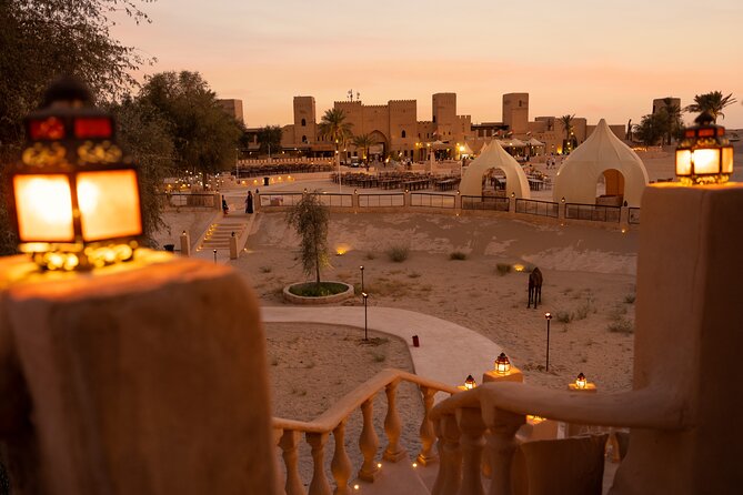 Desert Safari: Luxury Fortress Dinner, Camel Ride & Dune Bashing - Belly Dancing, Tanoura, Saidi, Fire, and the Dabke Finale