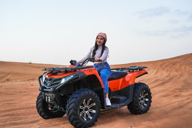 Desert Safari, Open Desert Quad Bike Experience with BBQ Dinner - Quad Biking First: Controlled Area Ride, Real Skills