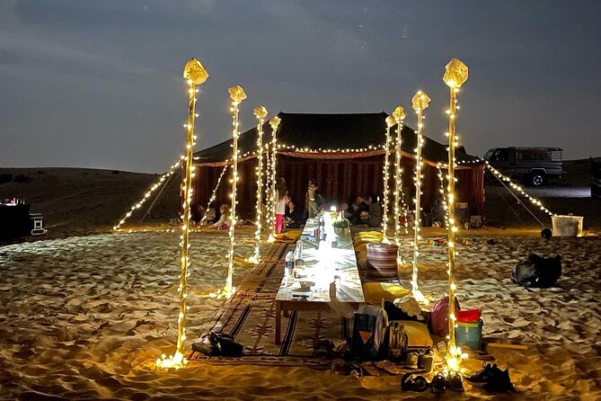 Desert Safari with BBQ Dinner - UAE Must Do - Small 4x4 Dune Bashing, Sand Boarding, and Photo Stops