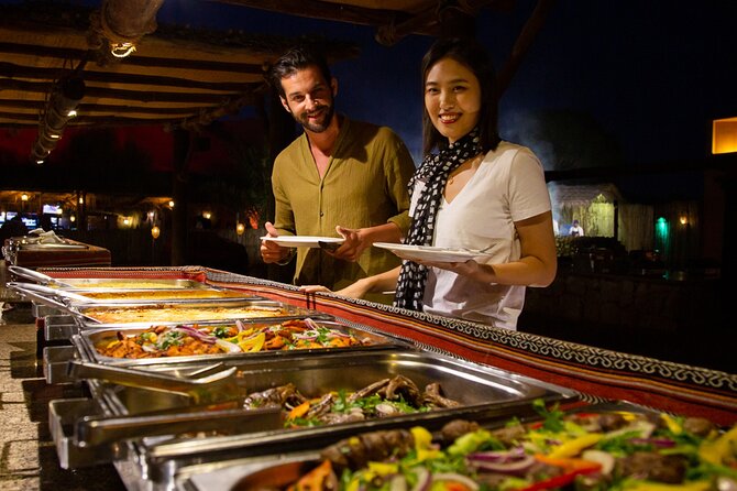 Dinner in Dubai Desert with Camel Ride, BBQ Dinner and Belly Dance - The show lineup: Tanoura, fire, belly dance, and music