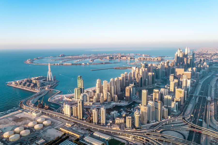 Dubai: 17-Minute Helicopter Tour over Palm Jumeirah - Downtown Dubai from above: Burj Khalifa and the geometry of the business district