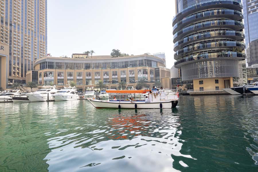 Dubai: Abra Boat Tour in Dubai Marina, Ain Dubai, JBR - Swimming and anchoring: fun option, not something to freestyle