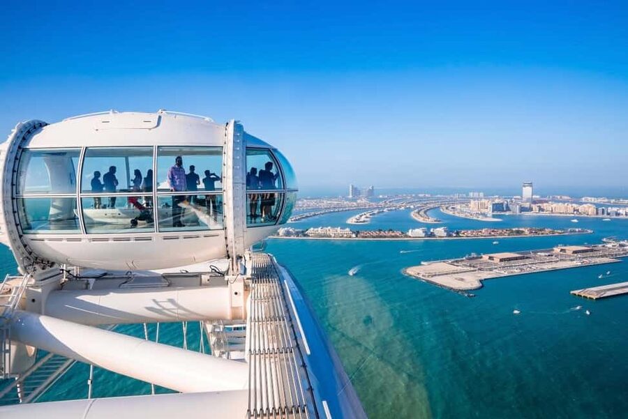 Dubai: Ain Dubai Wheel, Blue Mosque & Half-Day Guided Tour - Blue Mosque entry: Ottoman-inspired architecture and a clear guide