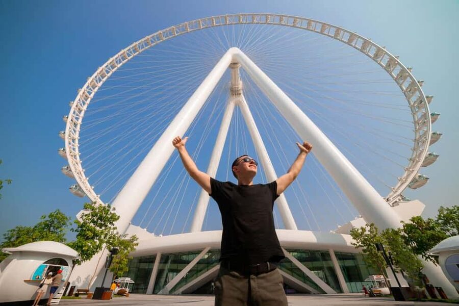 Dubai: Ain Dubai Wheel, Blue Mosque & Half-Day Guided Tour - Ain Dubai wheel and Bluewaters Island: the view that ties the day together