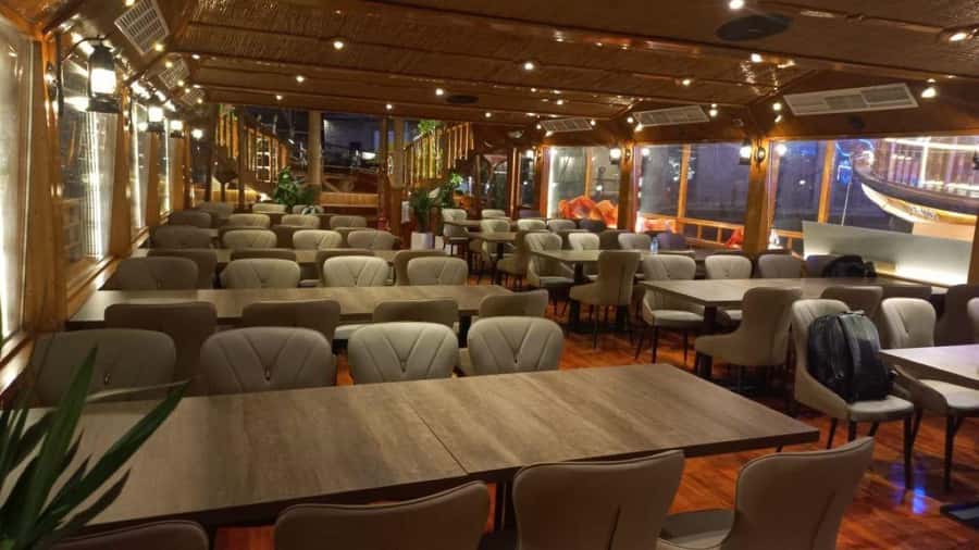 Dubai: Al Seef Largest Dhow Dinner Cruise with Live Show - The BBQ Buffet on Deck: Vegetarian Options, Soft Drinks, and Desserts