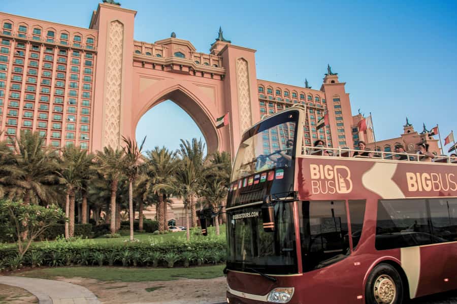 Dubai: Big Bus Hop-On Hop-Off Tour & Optional Dhow Cruise - Blue Route: Marina, Palm Jumeirah, Souk Madinat Jumeirah, and Atlantis