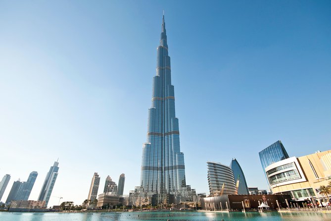 Dubai City tour from Abu Dhabi - Burj Khalifa and the Water Fountain Outside View