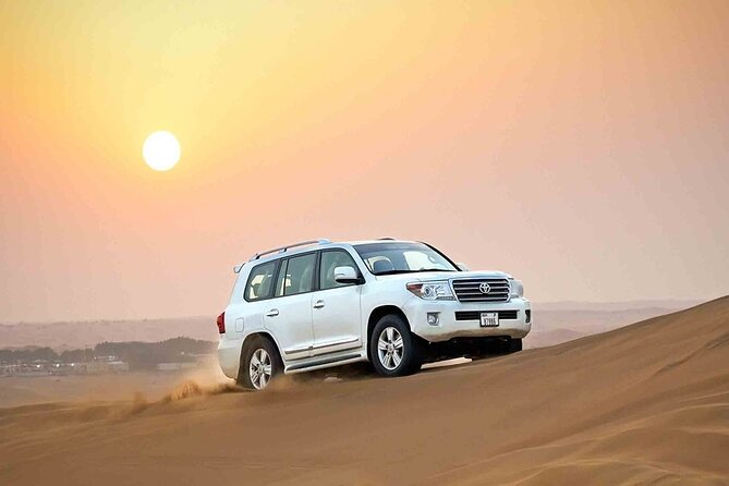 Dubai Desert Safari 20 mins Dune Bashing BBQ Live Show Camel Ride - From hotel pickup to Lahbab red sand: how the timing works