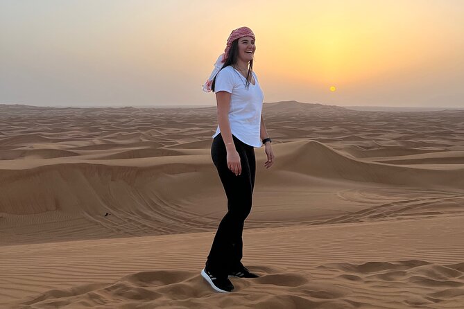 Dubai Desert Safari & Buffet Dinner and Camel ride with PRIVATE CAR - Dune Bashing, Sandboarding, and Photo Stop Timing