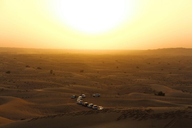 Dubai Desert Safari, Dune Bashing, Camel Ride, Sandboarding & BBQ - Pickup From Dubai and Sharjah, Then Straight Into the Sand