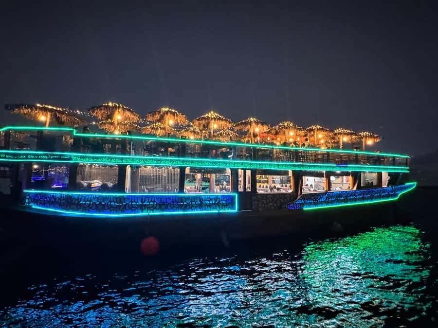 Dubai Dhow Cruise Creek,Marina Shows,Buffet & Drinks options - Creek Side (Al Seef) vs Dubai Marina, Choose Your View