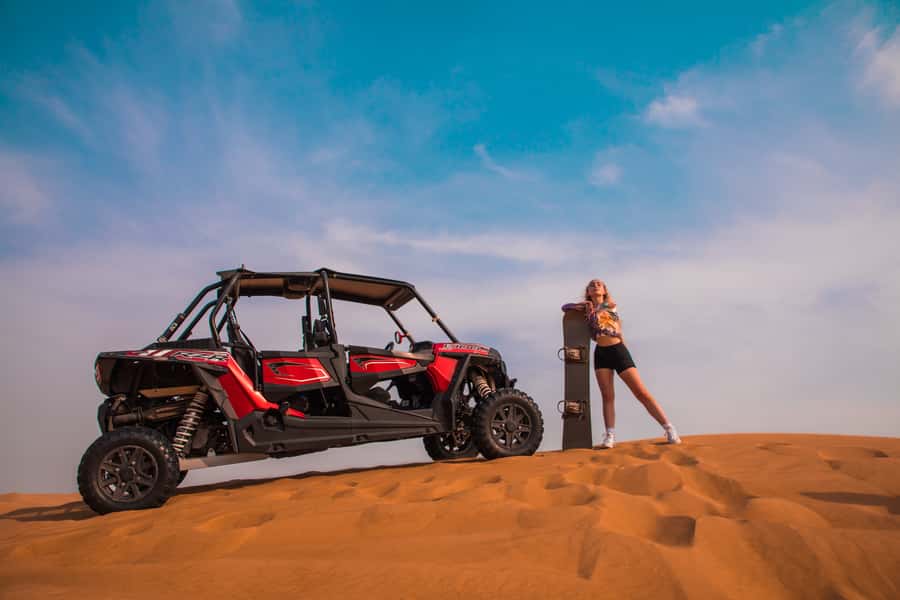 Dubai: Dune Buggy Desert Safari, Camel Ride & Sandboarding - Al Khayma Desert Camp: Camel Feeding, Henna, and Falcon Moments