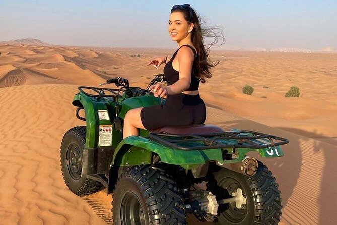 Dubai Dunes Safari With Quad Bike, Camel Ride, BBQ Dinner & Live Shows - Lahbab Red Dunes 4x4 dune bashing: the heart-pounding core