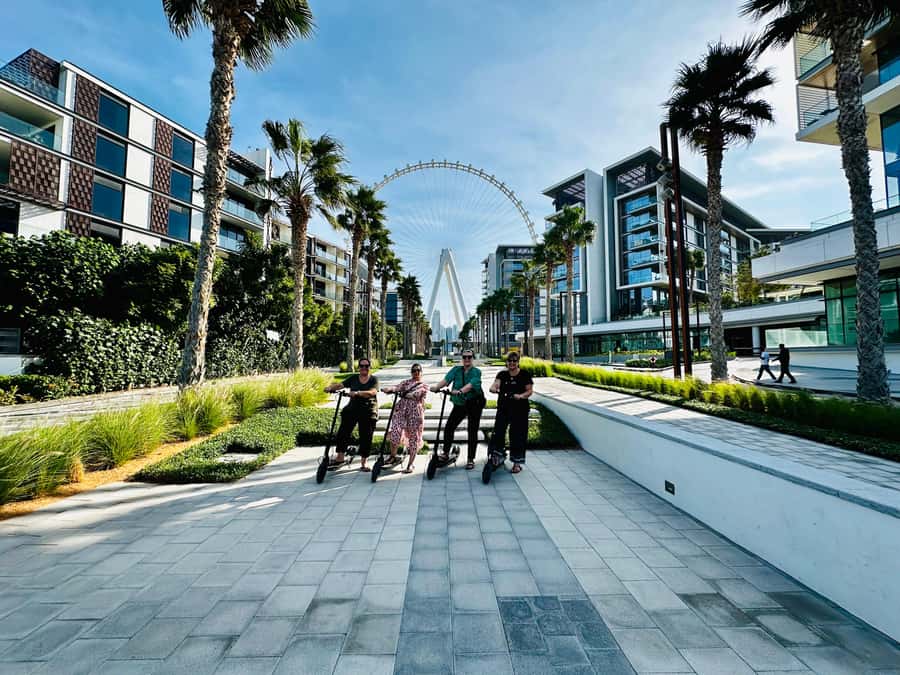 Dubai: E-Scooter Guided Tour of Marina, JBR & Bluewaters - Address Beach Resort stop: luxury frontage without the hard sell