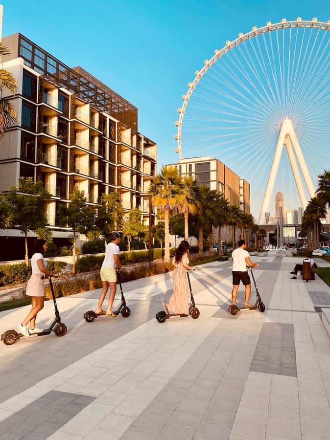Dubai: E-Scooter Guided Tour of Marina, JBR & Bluewaters - JBR promenade: beach culture, street art, and people-watching energy