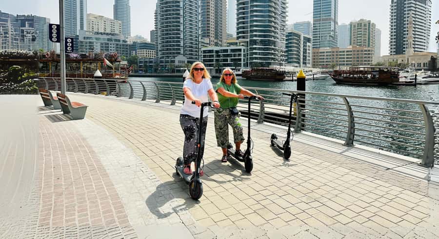 Dubai: E-Scooter Guided Tour of Marina, JBR & Bluewaters - Dubai Marina Walk plus Marina Mosque: mixing yachts, towers, and a spiritual pause