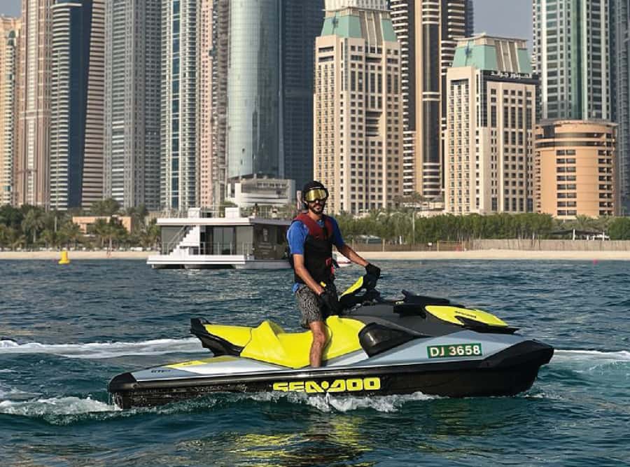 Dubai East: Guided JetsKi Ride with Sound System! - The route: East Marina to Palm Jumeirah and Atlantis
