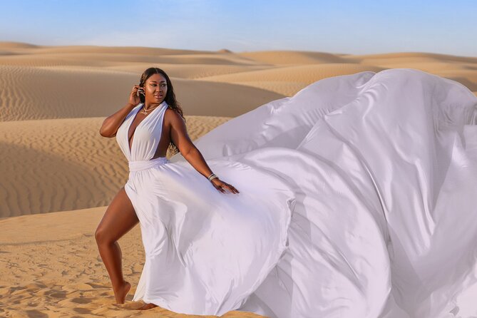 Dubai Flying Dress Private Photoshoot in the Desert - The desert session: how the hour tends to feel