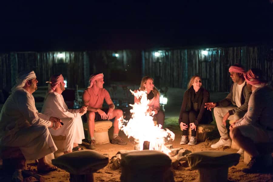 Dubai: Heritage Desert Safari wtih Overnight and Breakfast - Overnight in Arabic stone rooms: cozy bedding, shared showers, no AC