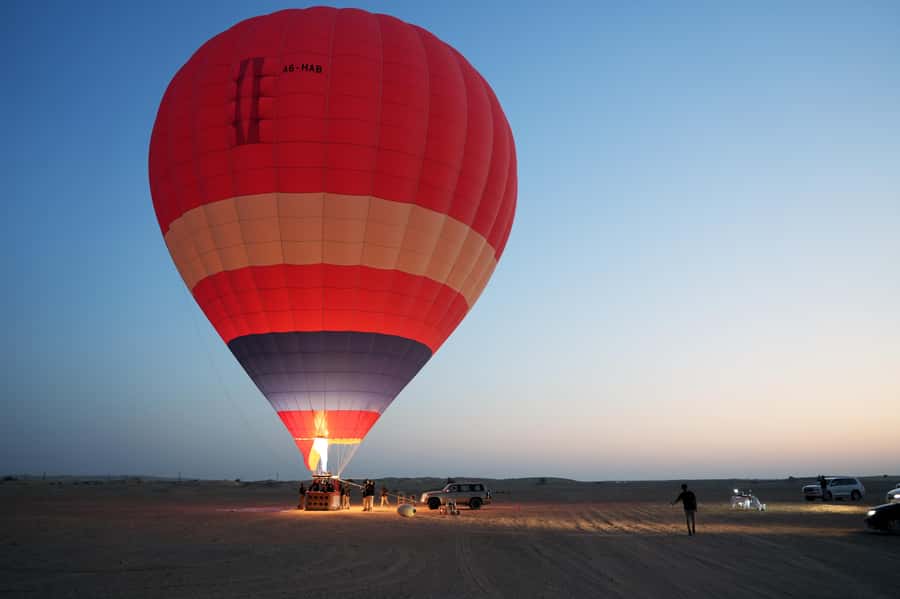 Dubai: Hot Air Balloon Ride with Camel Ride & Falcon Show - After landing: freshen up, then camel and horse time