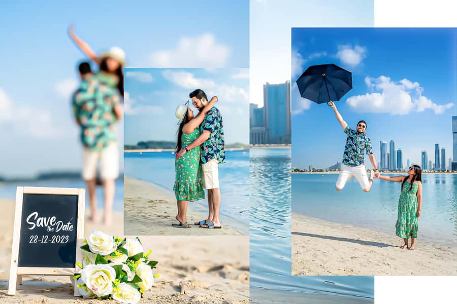 Dubai: JBR Beach Pre Wedding Photoshoot - Meeting point near Starbucks JBR Beach, plus what to bring