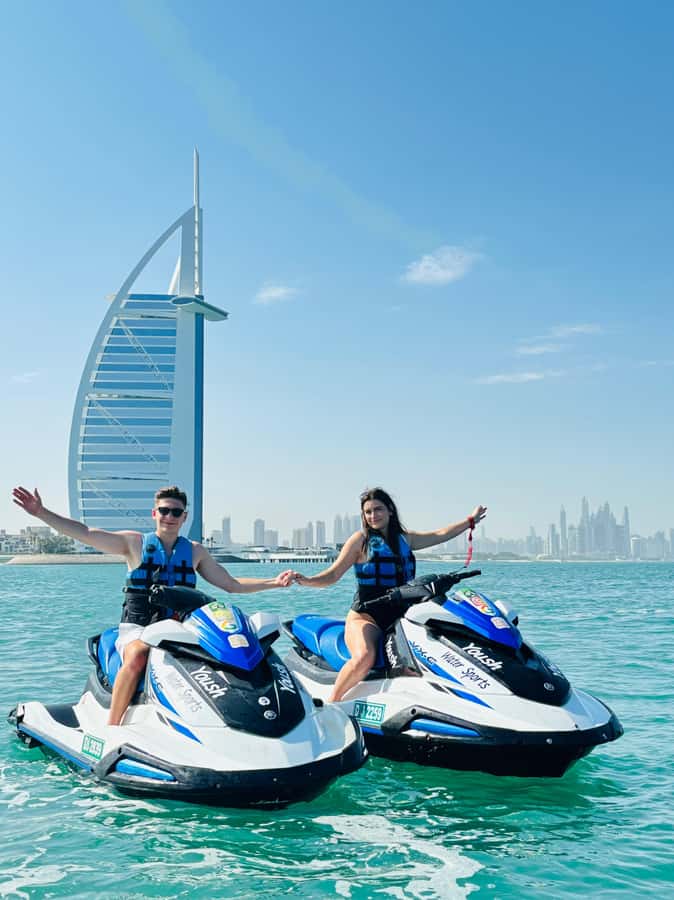 Dubai: Jet Ski 30Min & 30Min Jet Car Burj Al Arab Adventure - Jet car ride: the second perspective near the coast