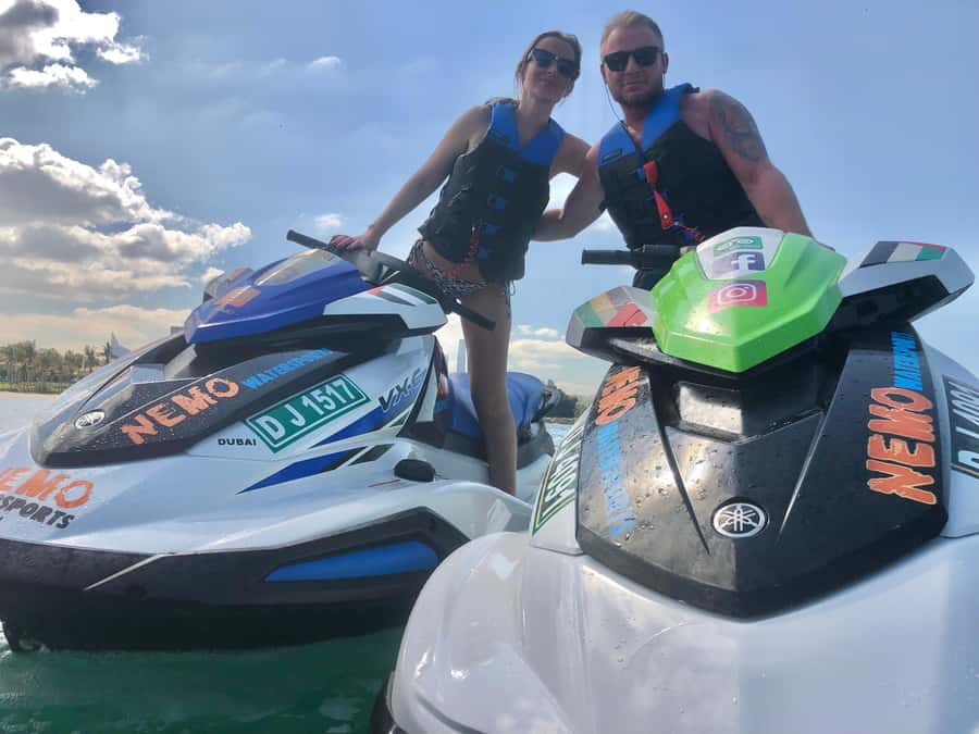 Dubai Jet Ski: Burj Khalifa, Burj Al Arab, Pics & Ice Cream! - The sightseeing loop: Burj Al Arab, Jumeirah Beach hotels, Atlantis The Royal