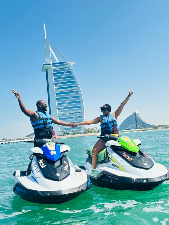 Dubai: Jet Ski Tour of Burj Al Arab & Atlantis the Palm - Atlantis The Palm stop: break time plus the main photo moment