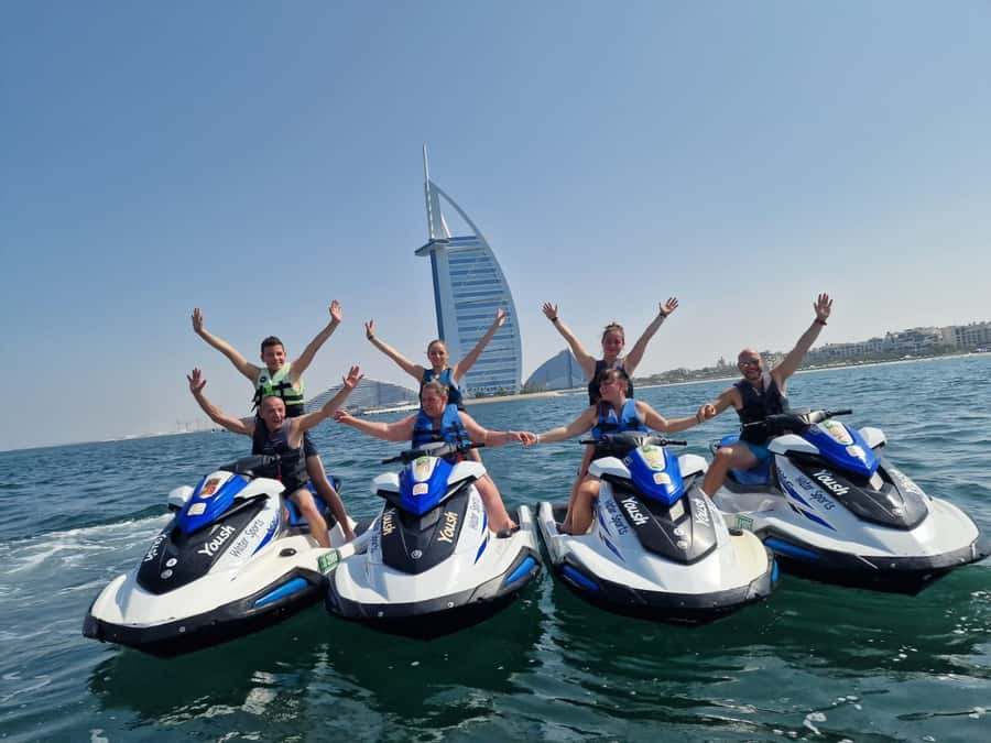 Dubai: Jet Ski Tour of Burj Al Arab with Photos - Burj Khalifa and downtown on the way back