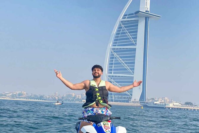 Dubai Jetski Tour of Burj al Arab and Burj Khalifa 45Min. - Stop 1: Burj Al Arab from a jet ski, not a postcard