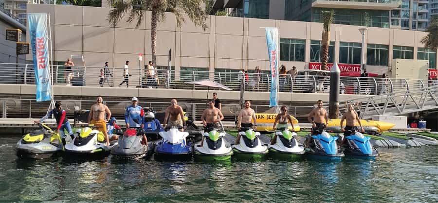 Dubai: Jetski Tour to Dubai Eye, JBR, Palm & Burj Al Arab - Bluewaters Island and Ain Dubai: The Ferris Wheel Shot From Real Water